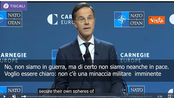 Nato, Rutte: “È tempo di passare a una mentalità da tempo di guerra”