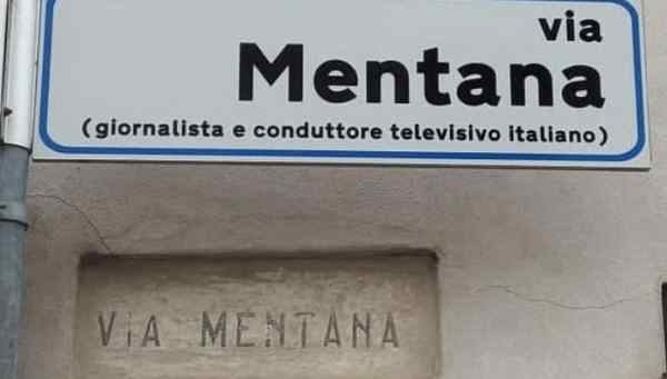 Strafalcione nel cartello stradale: via Mentana dedicata a Enrico, giornalista