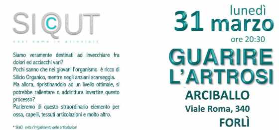 Guarire l’artrosi: conferenza a Forlì, lunedì 31 marzo 2025